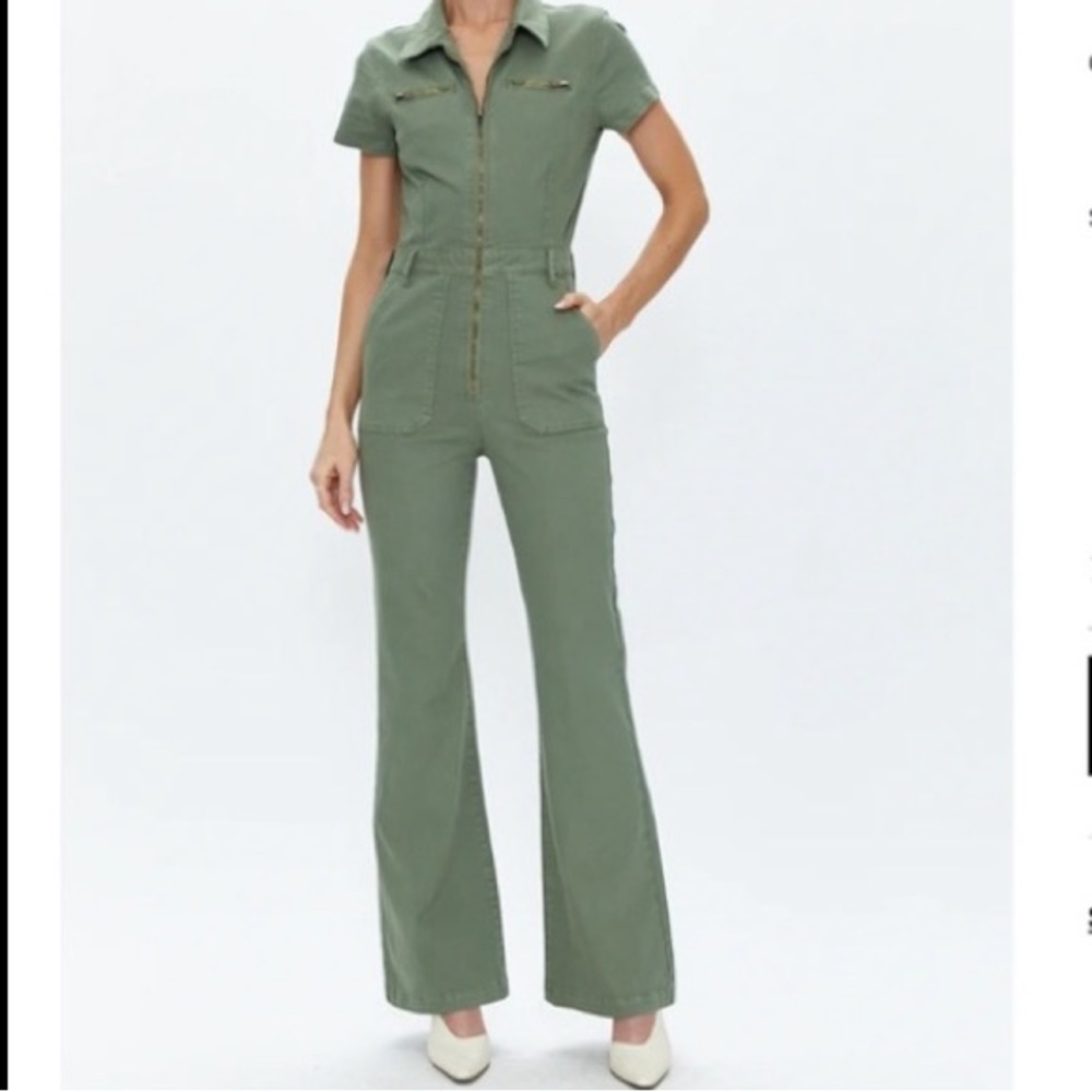 NWT Pistola Jumpsuit w zipper Short‎ Sleeve Cotton-stretch  - Olive L large
